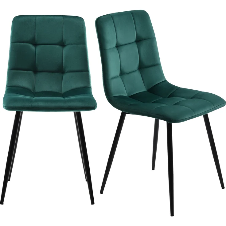 4-teiliges Grün Esszimmerstuhl-Set Samt mit Metallgestell, Küchenstuhl, Loungesessel, komfortabel, robust, elegant, vielseitig – Bild 7