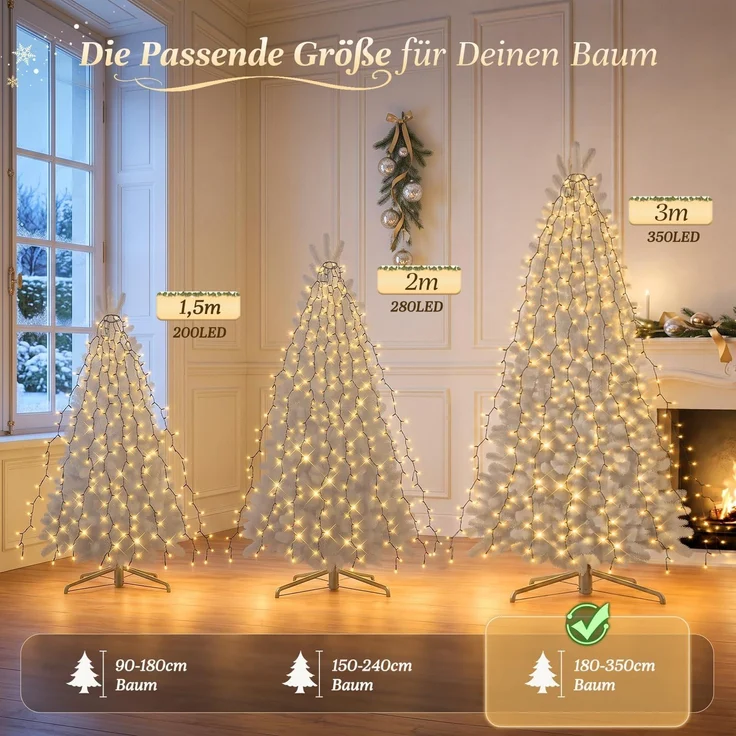 SALCAR 3m Christbaumbeleuchtung mit Ring und 10 Girlande – Bild 6