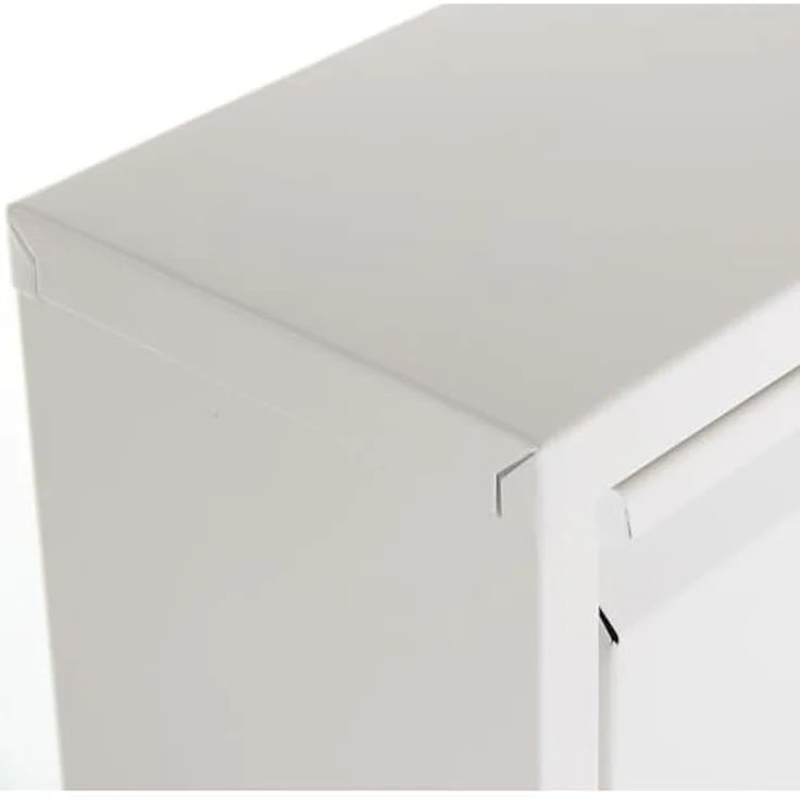 DRW Schuhregal aus Metall mit 5 Schubladen, mattweiß, 50 x 15 x 170 cm – Bild 2