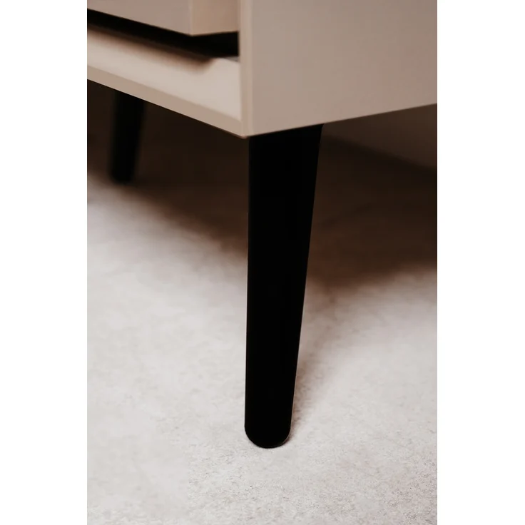 Kommode >Arona< 2 Türen, 2 Böden, in Sand / Schwarz - 90x90x38cm (BxHxT) – Bild 10