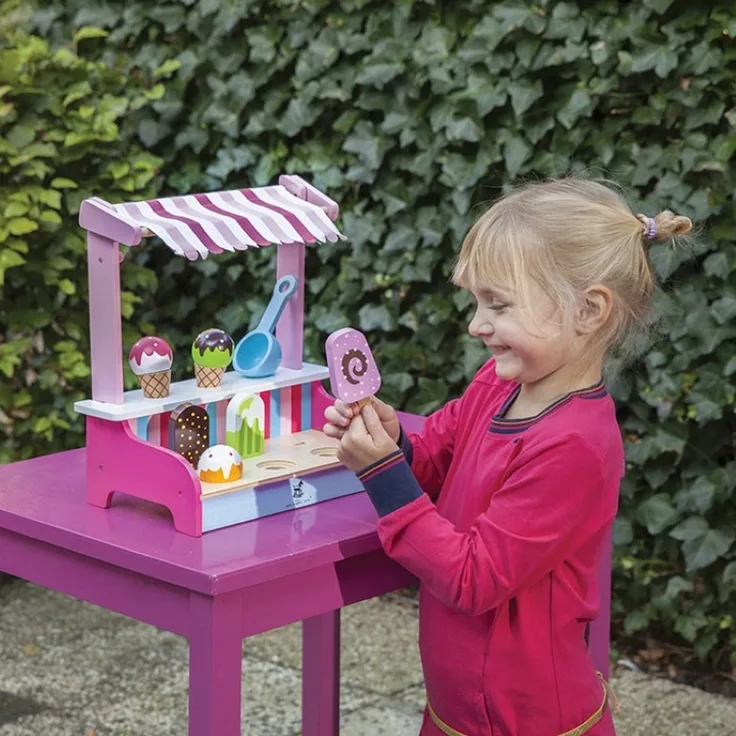 New Classic Toys Eisstand Junior 30x30 cm Holz rosa 5-teilig