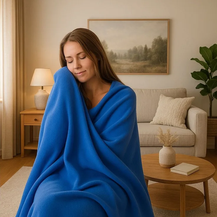 Wohndecke Luxus Fleecedecke Kuscheldecke Größe 130x170 cm Farbe blau, Betz