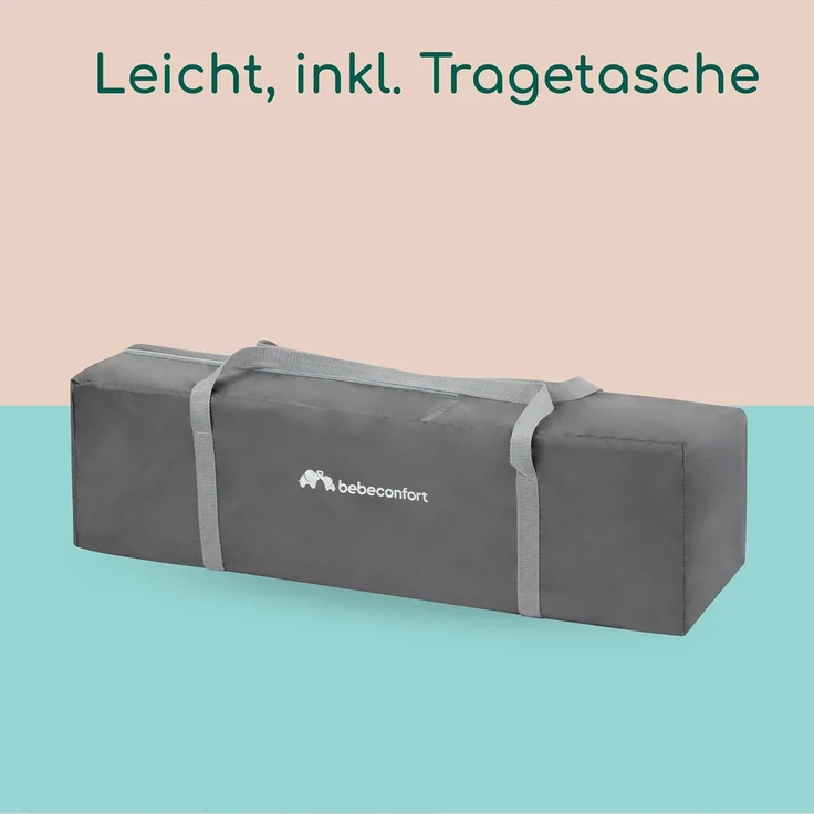 Bebeconfort Reisebett Soft Dreams, Zusammenklappbares Kinder-Reisebett inkl. Transporttasche, Höhenverstellbar und inkl. Matratze, nutzbar ab der Geburt bis ca. 3,5 Jahren (bis 15 kg), Grey Mist – Bild 5