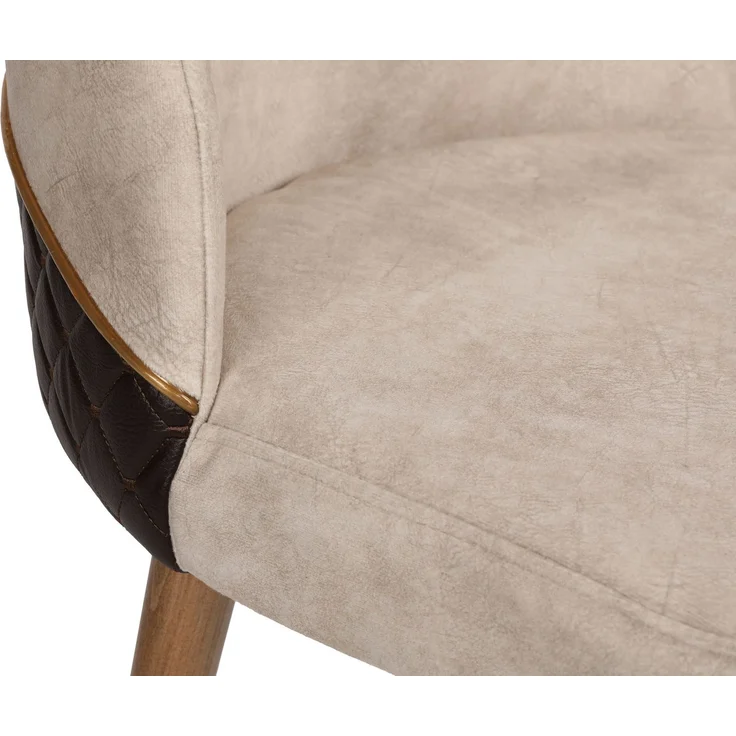 Skye Decor 'Nova 071 V4' Stuhlset (4-teilig), Creme / Walnuss, 50 x 90 x 49 cm – Bild 6