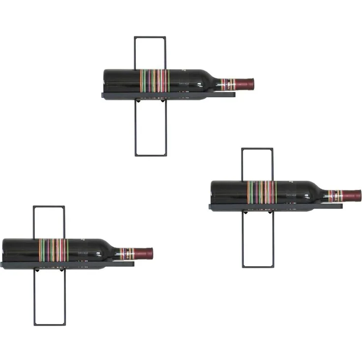 Weinregal D3 aus Metall Flaschenständer 3er Set Wandregal Flaschenregal Regal