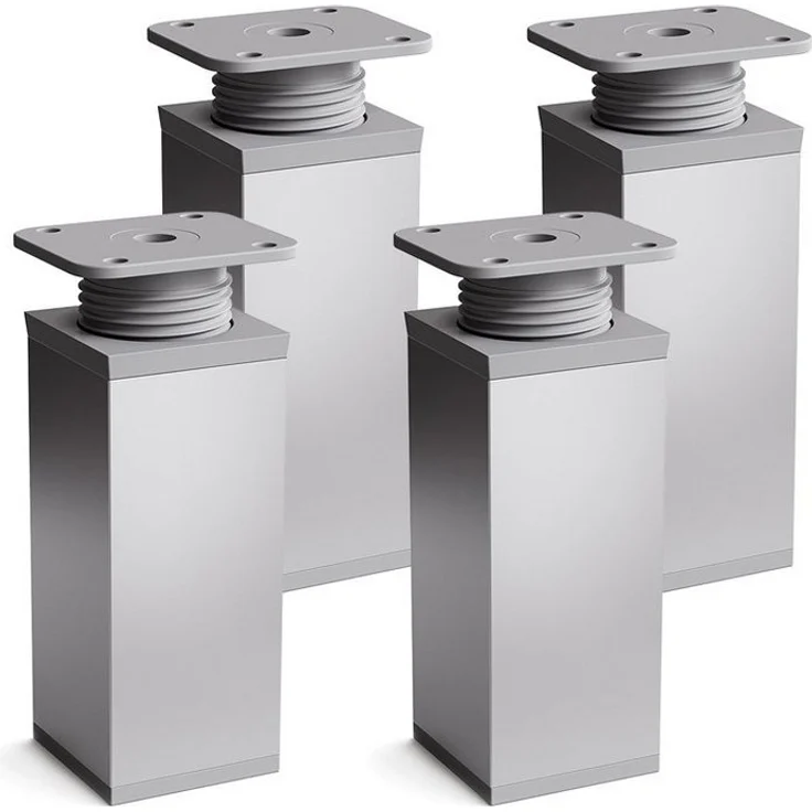 sossai® Möbelfuß Design-Möbelfüße, 4er & 8er Set, höhenverstellbar MFV1, Farbe: Alumin, (4-St), Farbe: Aluminium – Bild 5