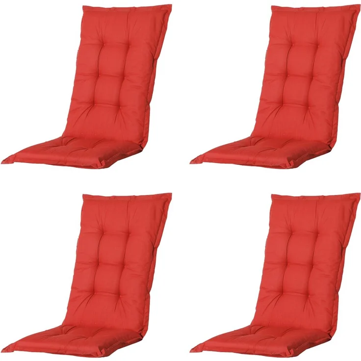 SET Tampa 4 x Klappsessel weiß, 4 x Auflage red – Bild 3