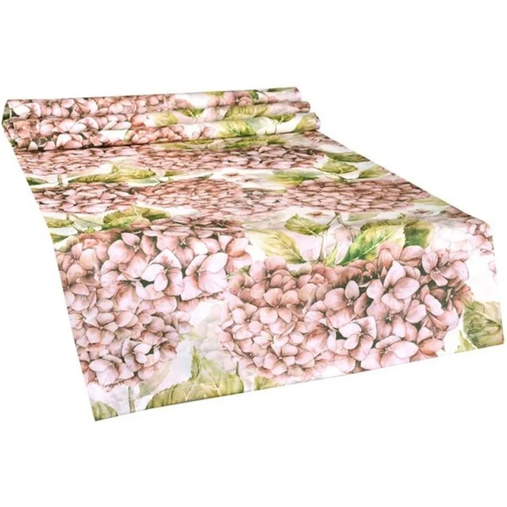 beties Tischläufer Landlust-Hortensie (1-tlg, 1 Stück), 100% Baumwolle, Hortensien in burgundy-rose, verschiedene Längen – Bild 4