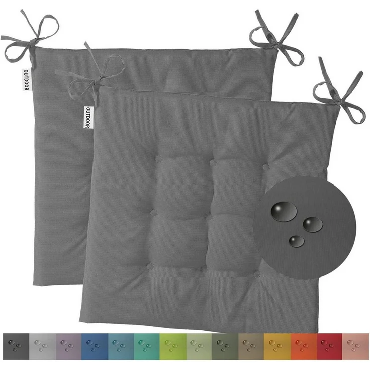 heimtexland Sitzkissen Outdoor Stuhlkissen Garten Stuhlpolster wetterfest, schmutz- und wasserabweisend I UV-beständig I 40 x 40 x 3 cm – Bild 5