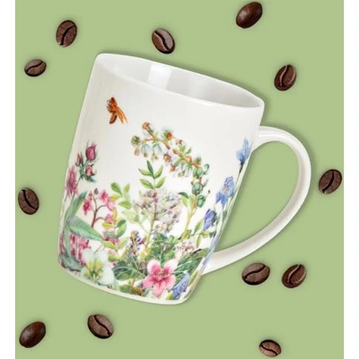 matches21 HOME & HOBBY Tasse Kaffeetassen 2er Set Blumen Bienen Frühling Sommer, 2-tlg, Porzellan, Tee Kaffee-Becher, Vintage, weiss bunt, 300 ml – Bild 6