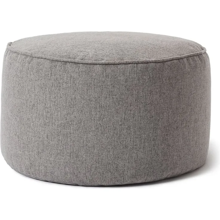 Lumaland 'Comfort Line' Sitzsack-Hocker, Indoor, Polyester hellgrau, 45 x 45 x 25 cm, 50 l