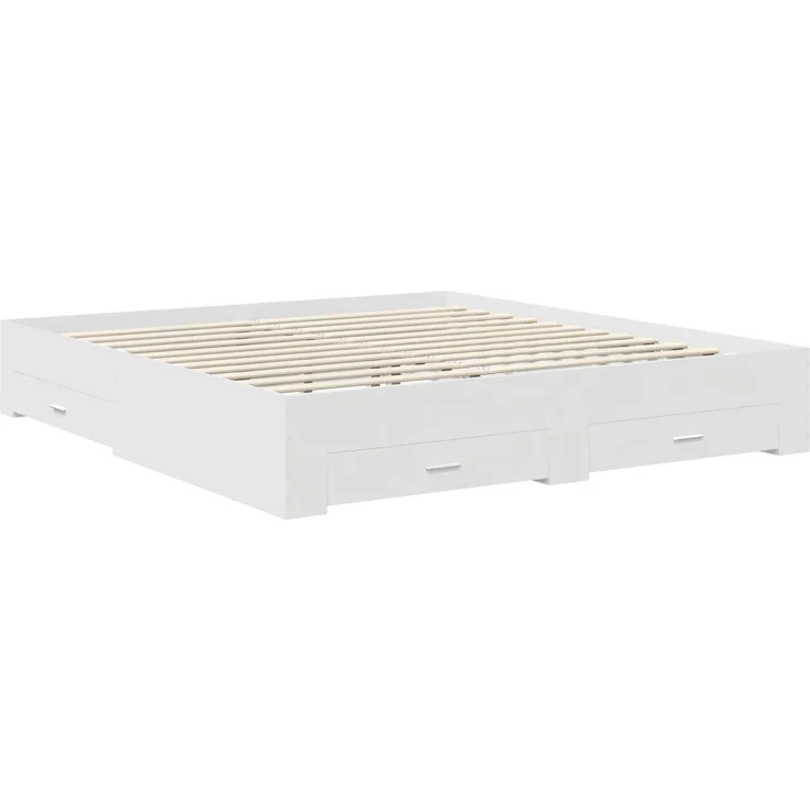 vidaXL Bettrahmen mit Kopfteil Weiß 180 x 200 cm Holzwerkstoff 3409958 – Bild 5