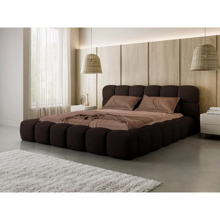 Compleo Polsterbett BUBBLE boucle Designerbett 140/160/180x200 BIZU, Wolkenbett, TOPSELLER Stauraumbett MADE IN EU