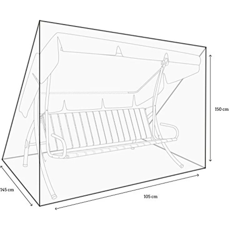 Angerer Freizeitmöbel GmbH Hollywoodschaukel Schutzhülle - passend für viele Hollywoodschaukeln - Abdeckhaube Made in Germany (1-Sitzer, Spitzdachausführung) – Bild 2