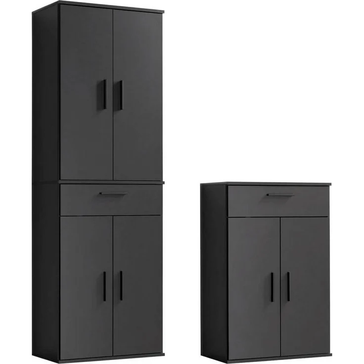 mokebo Schrank-Set Die Allzweckwaffe, (2er-Set), Stauraum-Set aus Mehrzweckschränken in Schwarz-Anthrazit – Bild 1