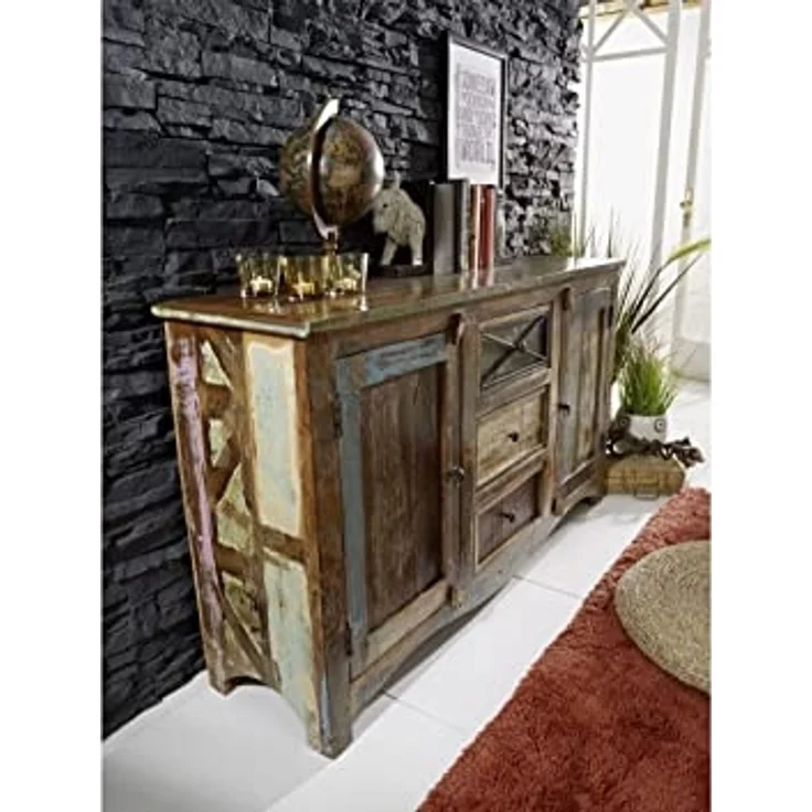 Sideboard Altholz 150x38x85 mehrfarbig lackiert NATURE OF SPIRIT #05 – Bild 5