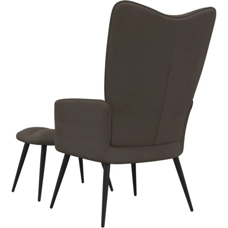 vidaXL Relaxsessel mit Hocker Dunkelgrau Samt [328085] – Bild 5