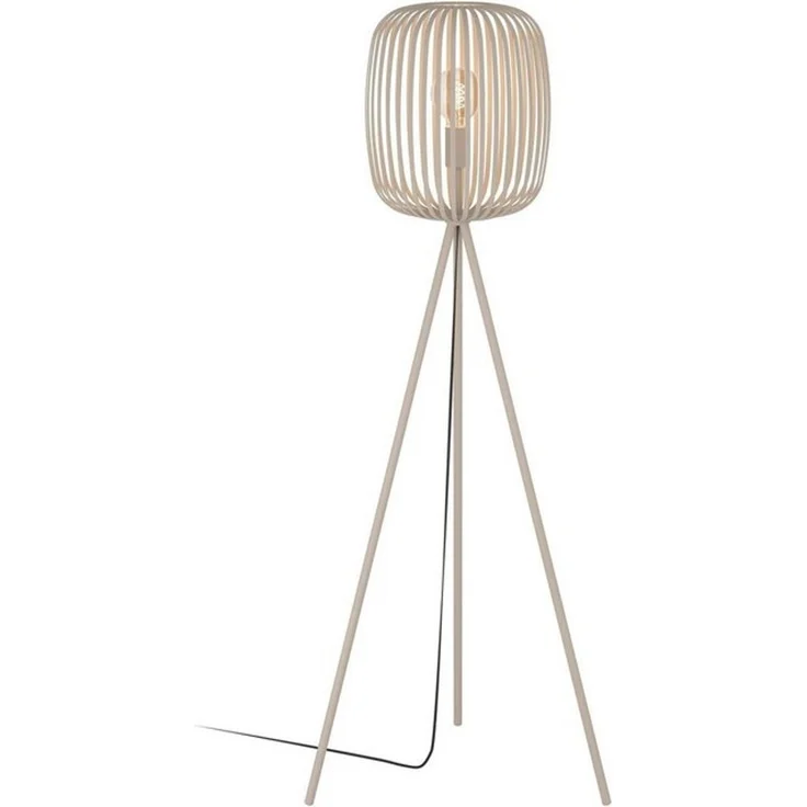 EGLO Stehlampe Stehleuchte ROMAZZINA, exkl. E27, Stahl, Stehlampe, Ein-/Ausschalter, ohne Leuchtmittel, Stativ Standleuchte, Dreibein, 140,5x32,5cm, Wohnzimmerlampe – Bild 4
