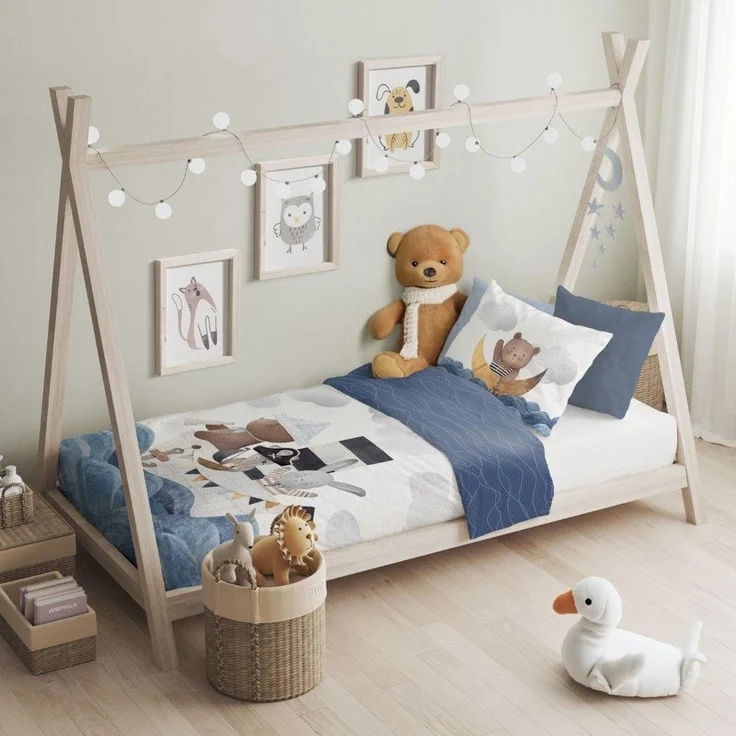 texpot Bettwäsche Kinderbettwäsche Schiff leuchtet nachts bedruckt Garnitur, 2 teilig – Bild 1