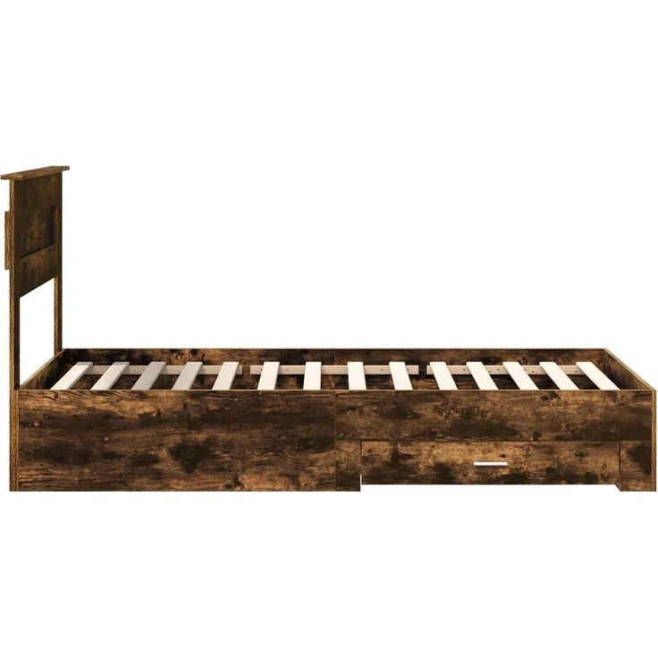 vidaXL Bettrahmen Geräucherte Eiche 90 x 190 cm Holzwerkstoff 3410031 – Bild 7
