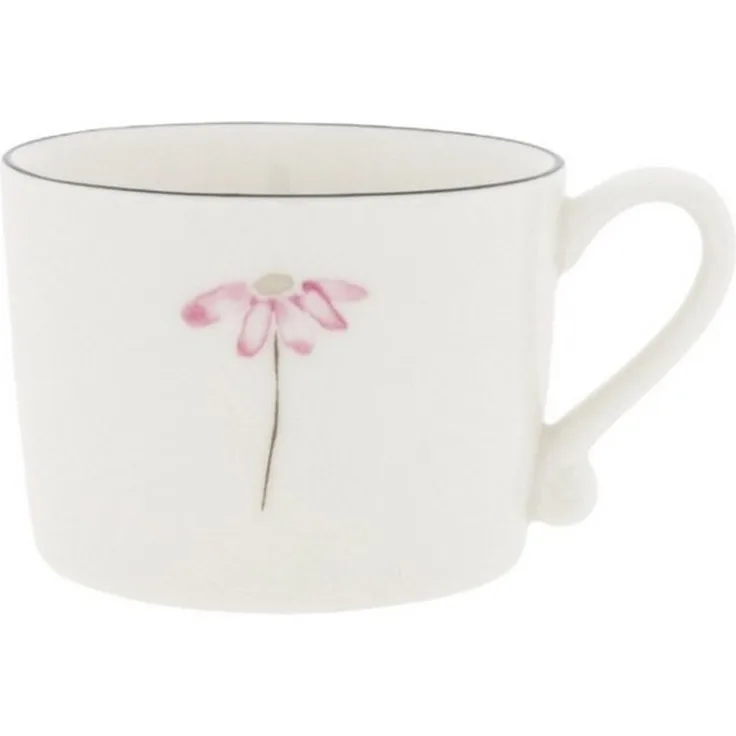 Bastion Collections Geschirr-Set Tasse - ROSE FLOWER - weiß