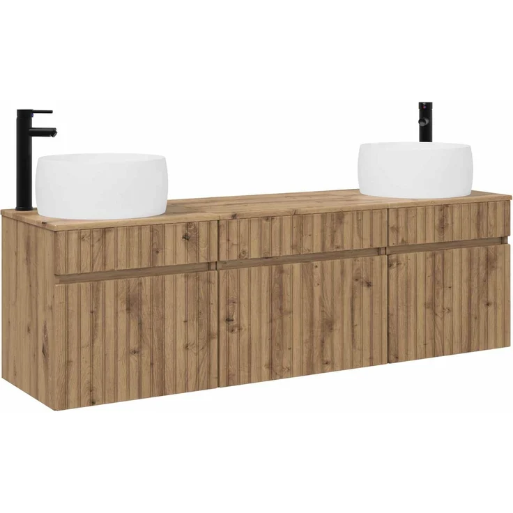 vidaXL Badezimmerschrank-Set 3 stk. Artisan-Eiche 157 x 44,5 x 80 cm 3405776 – Bild 2