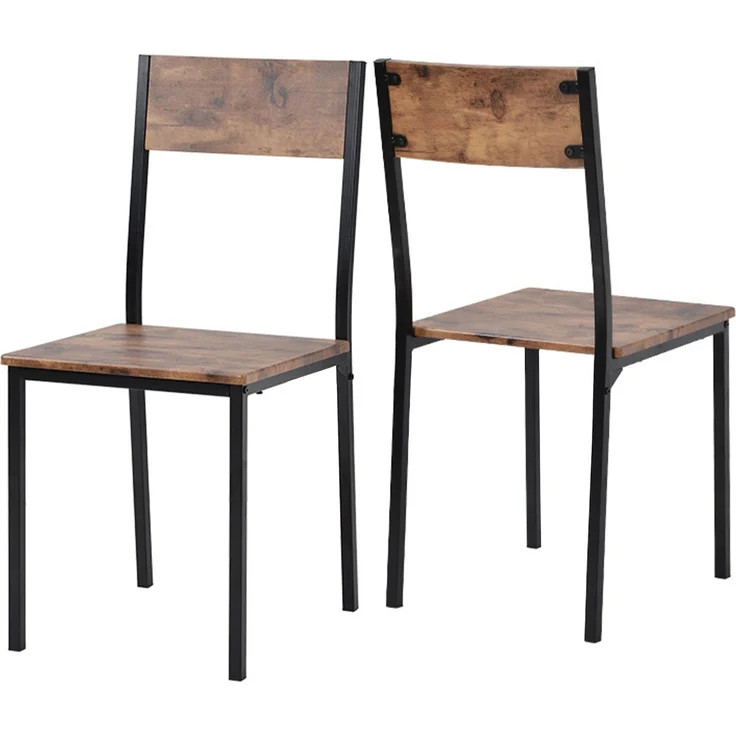 Sitzgruppe Essgruppe Esszimmergruppe L70 cm x B70 cm x H75 cm Esstisch mit 2 Stühlen Balkon Esszimmer Wohnzimmer Vintagebraun MDF PVC Metallrahmen – Bild 12