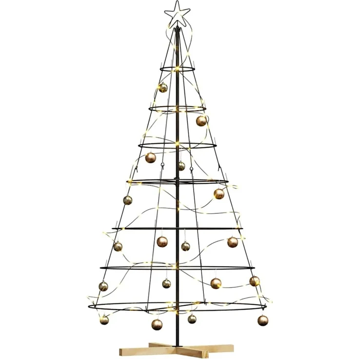 vidaXL Metall-Weihnachtsbaum mit Ständer KUOPIO 180 cm Stahl Schwarz 42019161 – Bild 3
