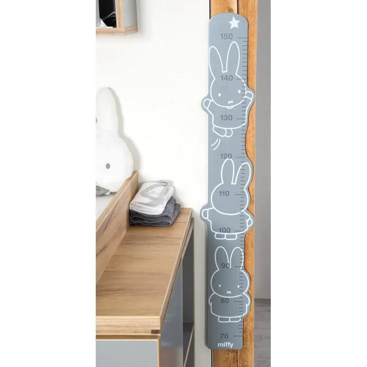 roba Messlatte 'miffy®' - bedruckt - Skala von 70 cm bis 150 cm für Kinder - Weiß / Grau / Anthrazit – Bild 3