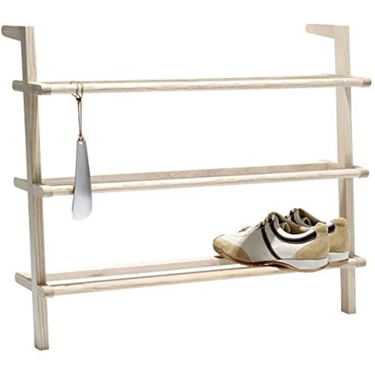 Side by Side 'Gaston' Schuhregal aus unbehandelter massiver Esche
