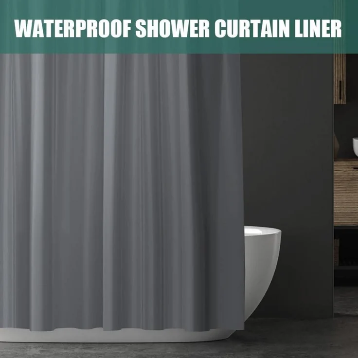 Duschvorhang Anti-schimmel Wasserdicht Schnelltrocknend 180x180 cm Grau – Bild 6