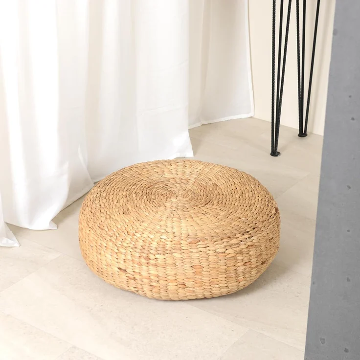 wohnfreuden Hocker Sitz-Pouf Bruno 55 cm aus Wasserhyazinthe natur, 30739 – Bild 2