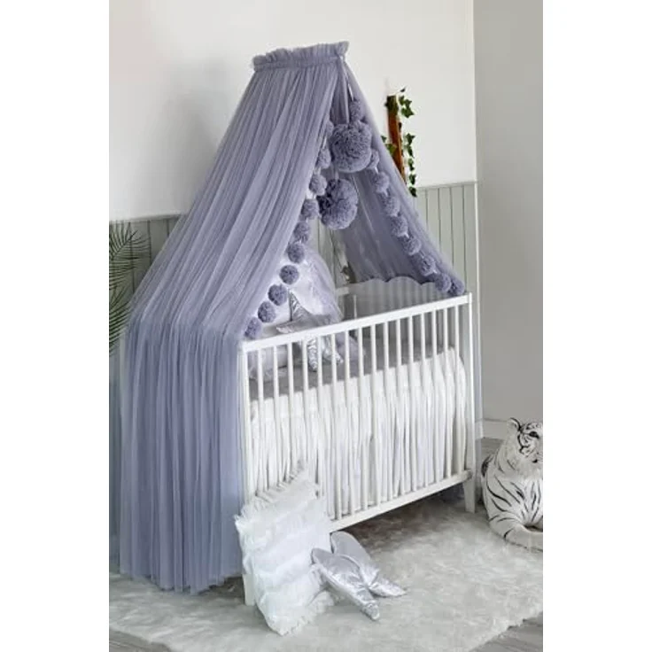 Baby Fancyroom Betthimmel Betthimmel aus 12 Meter Tüll aus 1. Klasse für Kinderbett Gitterbett, Himmel für Babybett Kinderbett – Bild 4