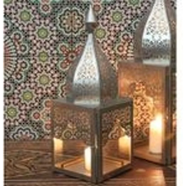 Orientalisches Windlicht Modena Silber M – Bild 3