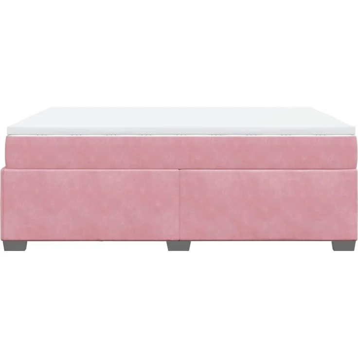vidaXL Boxspringbett mit Matratze Rosa 140x200 cm Samt 3285292 – Bild 8