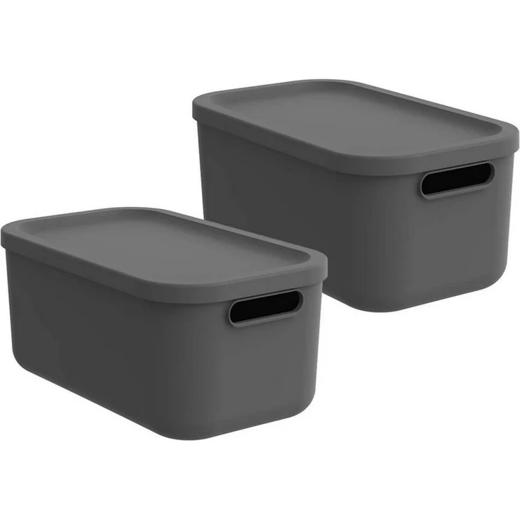 ROTHO Aufbewahrungsbox Albula Light 2er-Set Kiste 12l mit Deckel (Aufbewahrungsboxenset, 2er-Set) – Bild 1