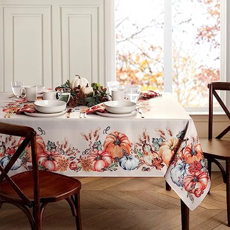 Elrene Home Fashions Botanical Harvest Kürbis-Tischdecke, 132,1x177,8 cm, rechteckig – Bild 3