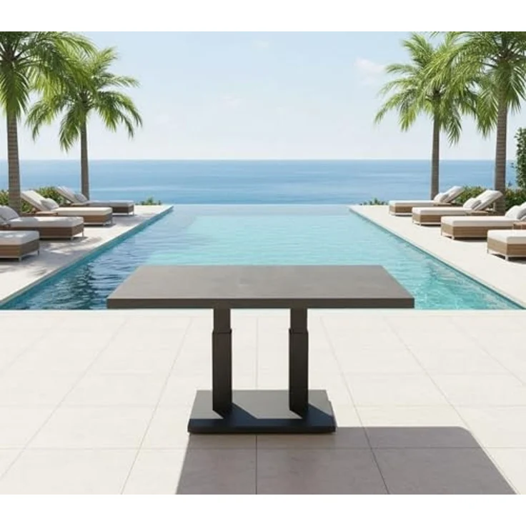 Höhenverstellbarer Gartentisch MURCIA NEGRO - 140 x 85 cm – Bild 4