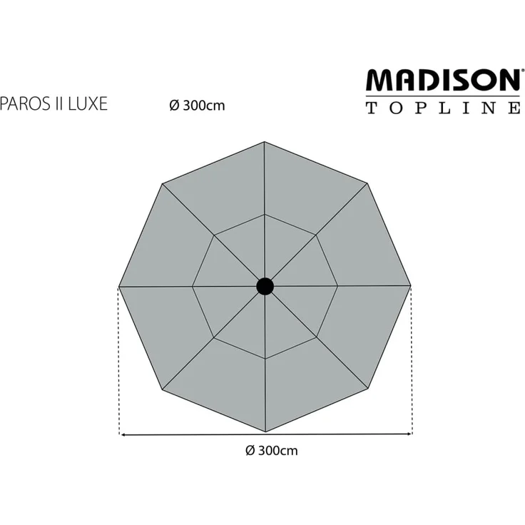 Madison Sonnenschirm Paros II Luxe 300 cm Hellgrau 434712 – Bild 10