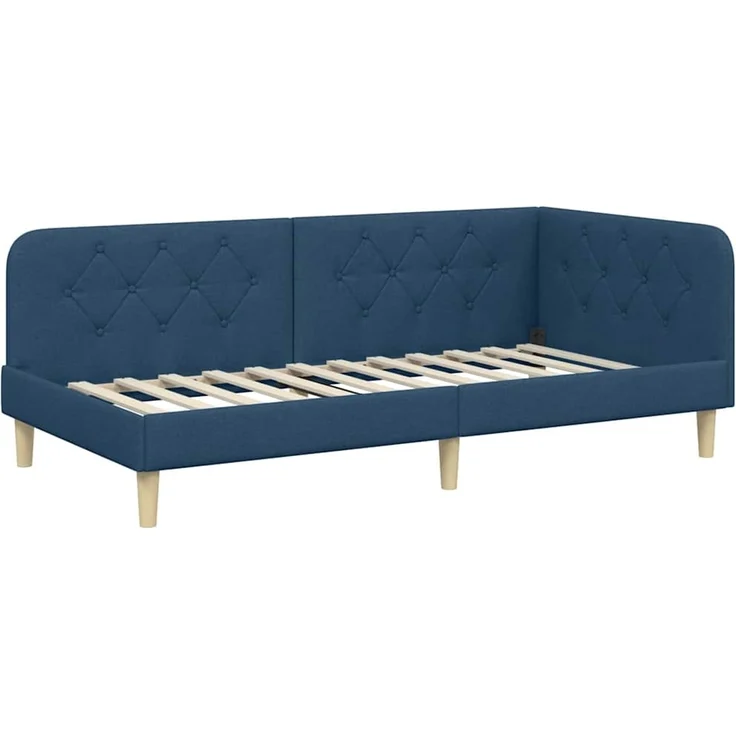 vidaXL Eckbettgestell Blau 90 x 200 cm Stoff 3394124 – Bild 5