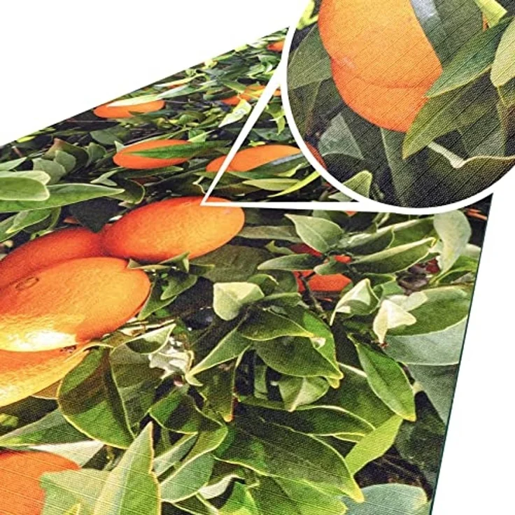 ANRO Küchenläufer Hochwertig GreenLine Flurläufer Teppichläufer Textil, Eckig, Bodenläufer 100x52cm Orangen Natur pflegeleicht – Bild 1