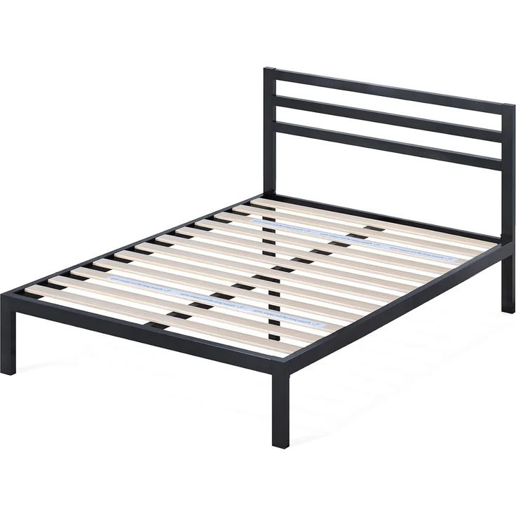 Zinus Mia Bett 120x190 cm – Bettgestell 35,5 cm Höhe mit Stauraum unter dem Bett – Metallbett mit Kopfteil – Schwarz – Bild 7