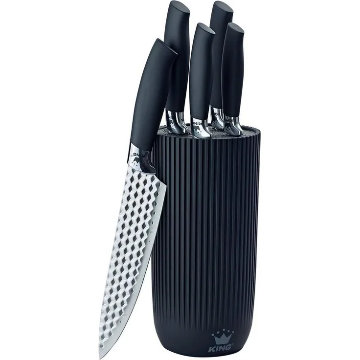 KING Messer-Set CONIC (Set, 6-tlg), Messerklingen mit Wabenstruktur