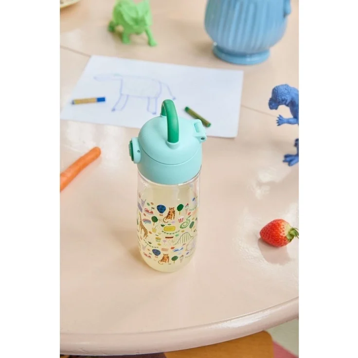 Rice - Plastic Kids Drinking Bottle with Fun Fair Print - Mint - 550 ml – Bild 3