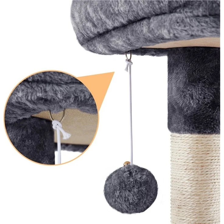 Yaheetech Kratzbaum 87 cm (H), Katzenbaum Kletterbaum mit Katzenhöhle & Liegemulde – Bild 3