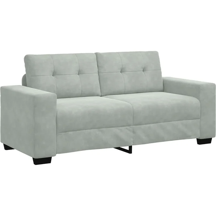 vidaXL Zweisitzer-Sofa Hellgrau 180x77x82 cm Samt 4105122 – Bild 2