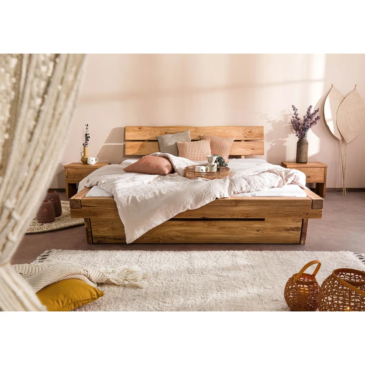Bett mit Bettkasten Wildeiche 180x200 natur geölt INNSBRUCK #280 – Bild 4