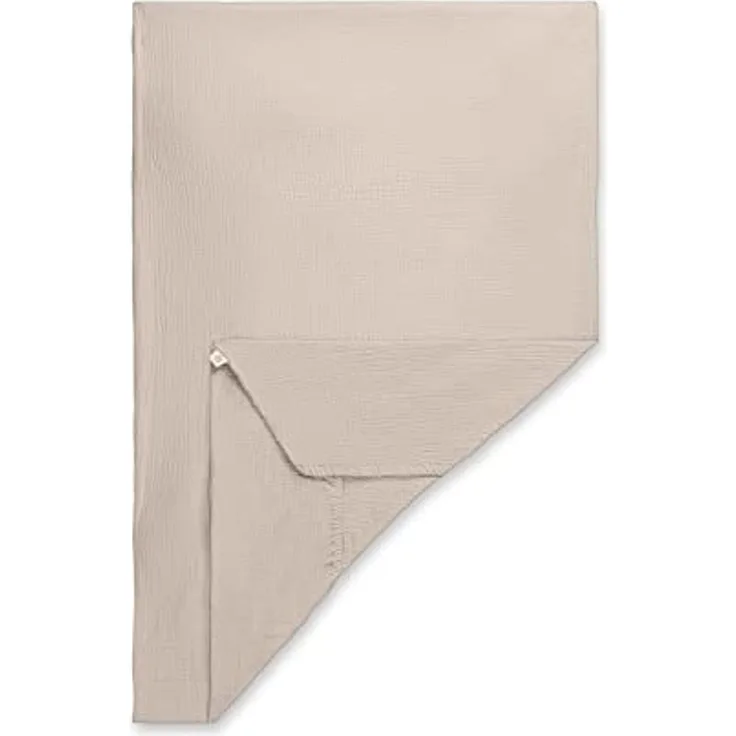 Hauck Baby Spannbettlaken 60x120 cm für Reisebettmatratzen, Baby Matratzenbezug Baumwolle Musselin, 60° C Maschinenwäsche, Babybettlaken mit Gummizug (Beige)