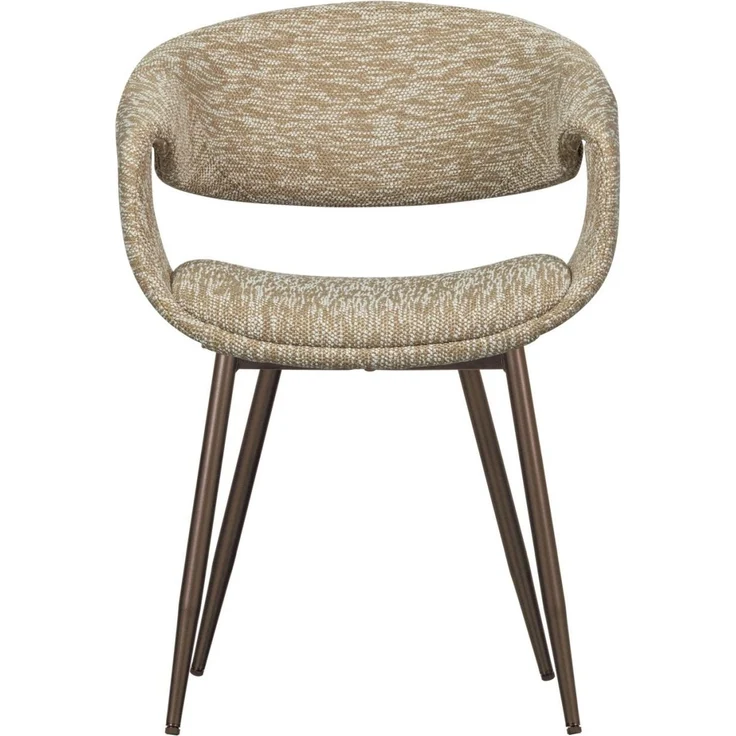Esszimmerstuhl Yossi aus Webstoff, modernes Design, sand / kupfer, weich gepolstert – Bild 2