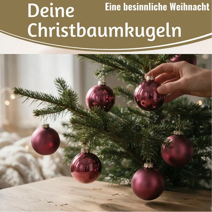 LS-LebenStil Weihnachtsbaumkugel 18-20 Design Glas Weihnachtskugeln 6cm Rosa Dunkelrosa Christbaum Deko (18 St), Edle Weihnachtsdeko Matt / Glänzend Weihnachtsbaumschmuck Deko Kugeln – Bild 3